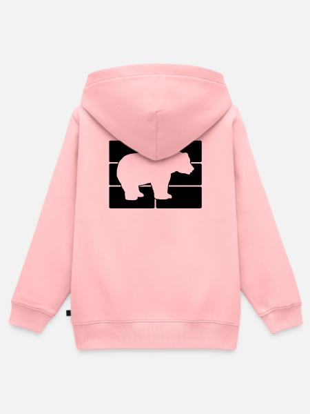 Bär Silhouette  - Kinder Premium Organic Zip Hoodie - Rosa
