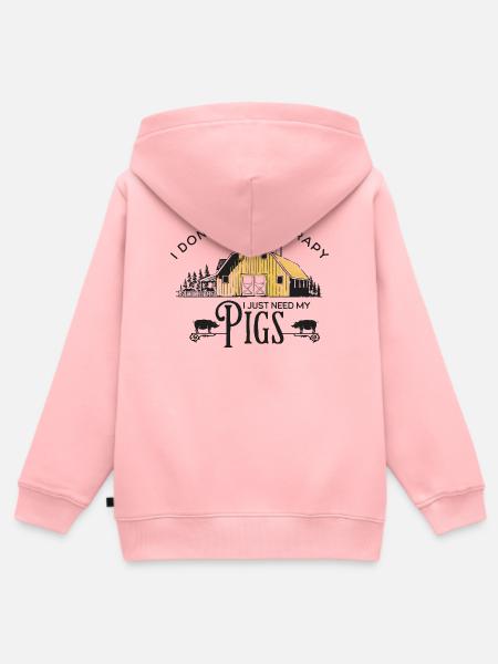Rustikale Scheunenhof-Schweinefarm - Kinder Premium Organic Zip Hoodie - Rosa