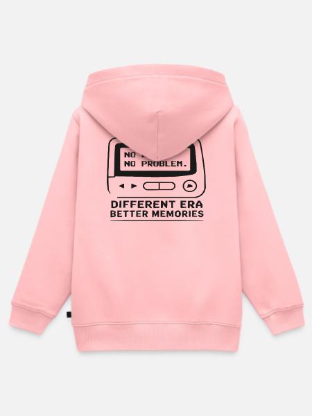Offline Gaming Nostalgie - Kinder Premium Organic Zip Hoodie - Rosa