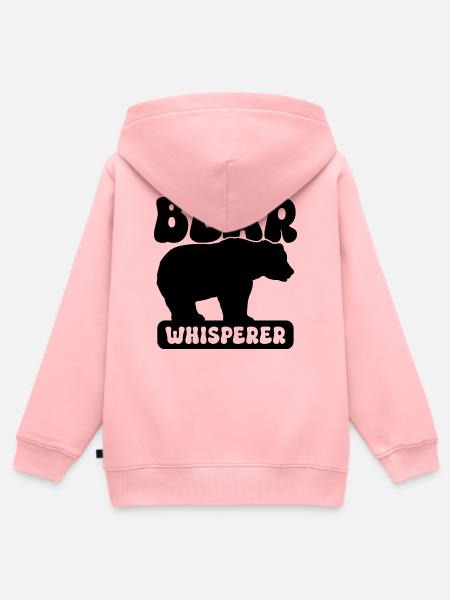 Bär Flüsterer - Kinder Premium Organic Zip Hoodie - Rosa