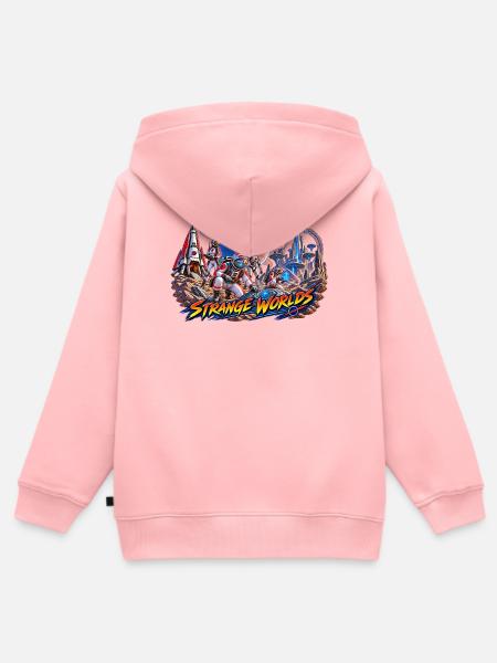 Fremde Welten 2 - Kinder Premium Organic Zip Hoodie - Rosa