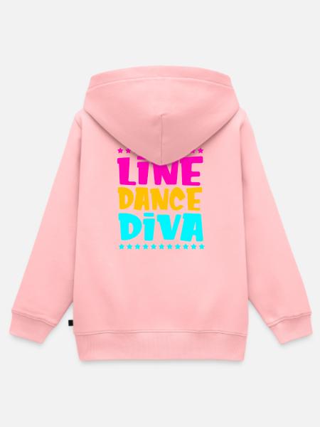 Linedance - Kinder Premium Organic Zip Hoodie - Rosa