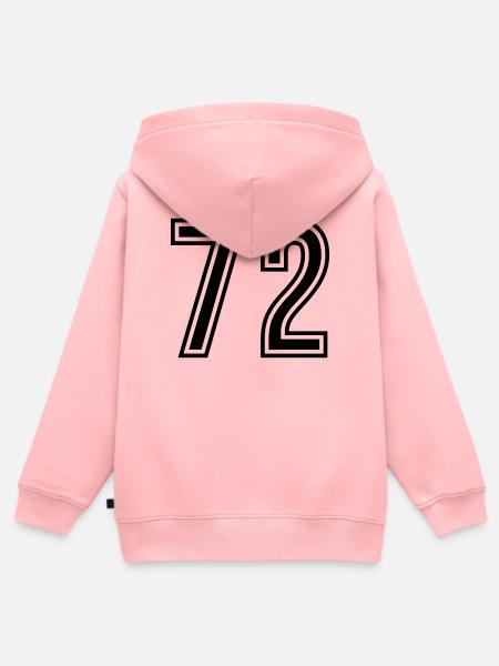 72 Zahl symbol - Kinder Premium Organic Zip Hoodie - Rosa