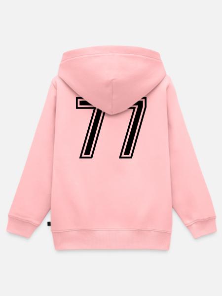 77 Zahl symbol - Kinder Premium Organic Zip Hoodie - Rosa