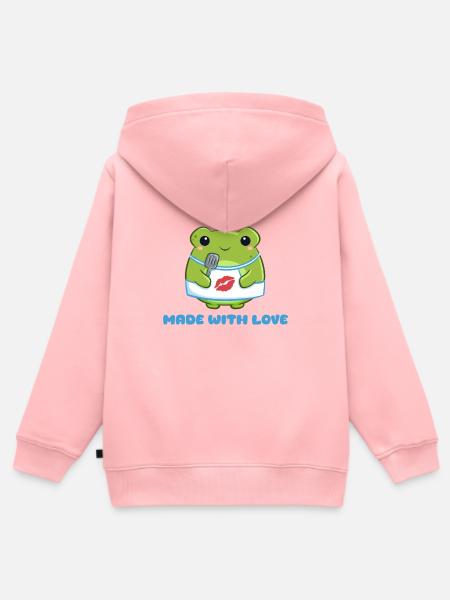 Kochfrosch mit Liebe - Kinder Premium Organic Zip Hoodie - Rosa