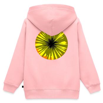 Comic-Explosion Burst - Kinder Premium Organic Zip Hoodie - Rosa - Hinten - AI Model Kid Female (0cm)