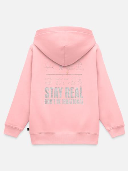 Bleib Real Werd Nicht Irrational Mathelehrer - Kinder Premium Organic Zip Hoodie - Rosa