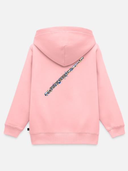 Steampunk Flöte Metallkunst - Kinder Premium Organic Zip Hoodie - Rosa