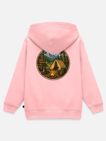 Wald Camper - Kinder Premium Organic Zip Hoodie - Rosa