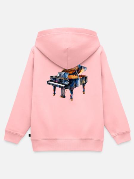 Wasserfarben Piano Impression - Kinder Premium Organic Zip Hoodie - Rosa