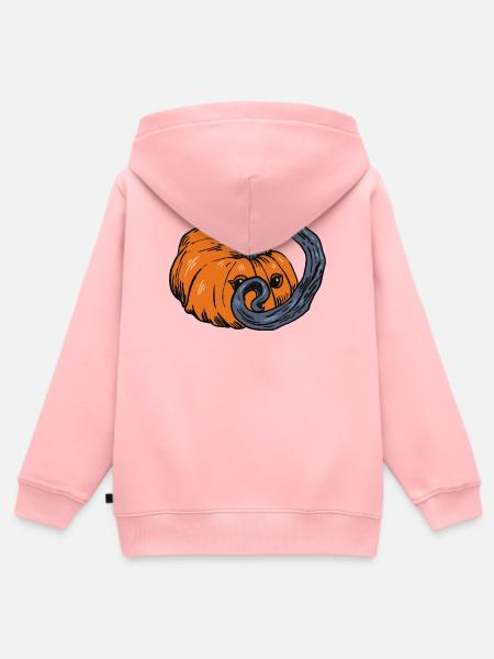 Shy Pumpkin - Kürbislaterne - Kinder Premium Organic Zip Hoodie - Rosa