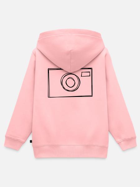 Kamera handgezeichnet - Kinder Premium Organic Zip Hoodie - Rosa