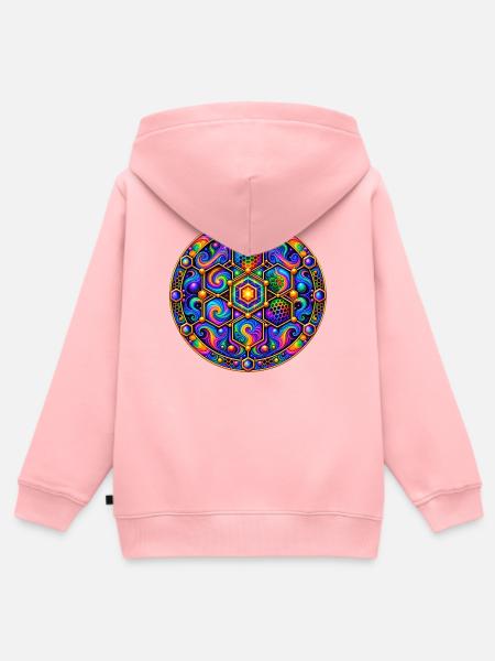Hexagon - Kinder Premium Organic Zip Hoodie - Rosa