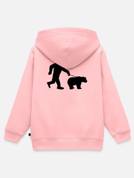 Bigfoot Bär Humor - Kinder Premium Organic Zip Hoodie - Rosa