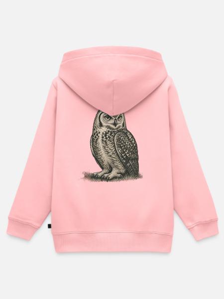 Eule - Kinder Premium Organic Zip Hoodie - Rosa