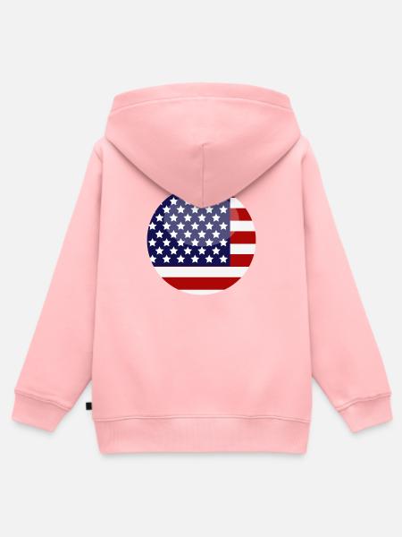 Flagge der Vereinigten Staaten - Kinder Premium Organic Zip Hoodie - Rosa
