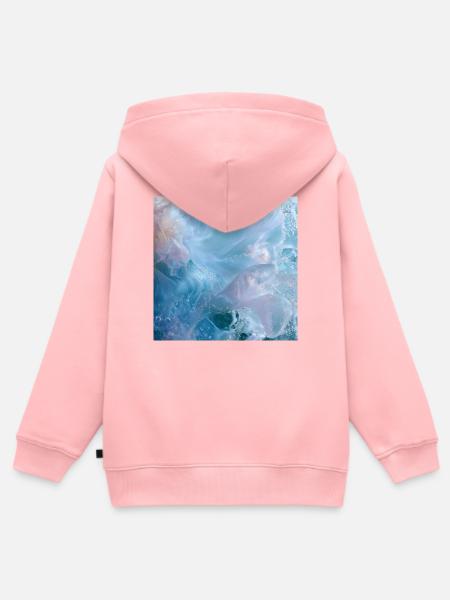 Eisblaues Ozeanleuchten - Kinder Premium Organic Zip Hoodie - Rosa
