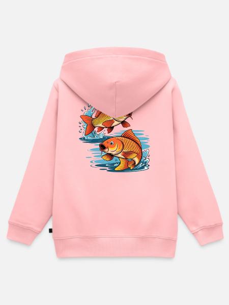 Karpfen Angeln - Kinder Premium Organic Zip Hoodie - Rosa