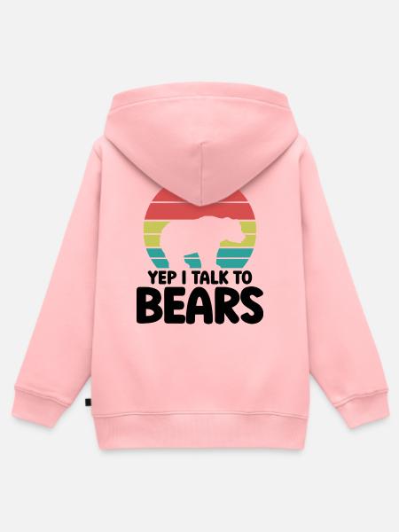 Bär Silhouette Statement - Kinder Premium Organic Zip Hoodie - Rosa