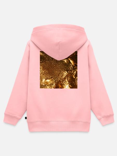 Metallische flüssige Goldtextur - Kinder Premium Organic Zip Hoodie - Rosa