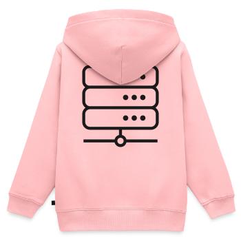Server-Racklinien-Symbol - Kinder Premium Organic Zip Hoodie - Rosa - Hinten - AI Model Kid Female (0cm)