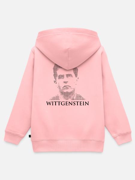 Ludwig Wittgenstein ASCII-Porträt - Kinder Premium Organic Zip Hoodie - Rosa