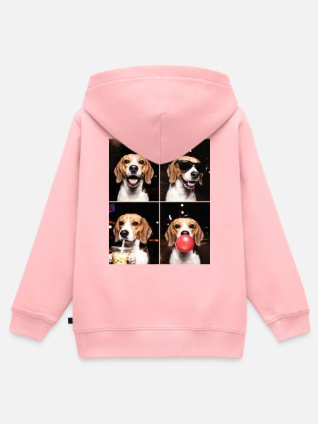Hunde Beagle Hund - Kinder Premium Organic Zip Hoodie - Rosa