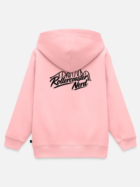 Rollercoaster Nerd - Kinder Premium Organic Zip Hoodie - Rosa