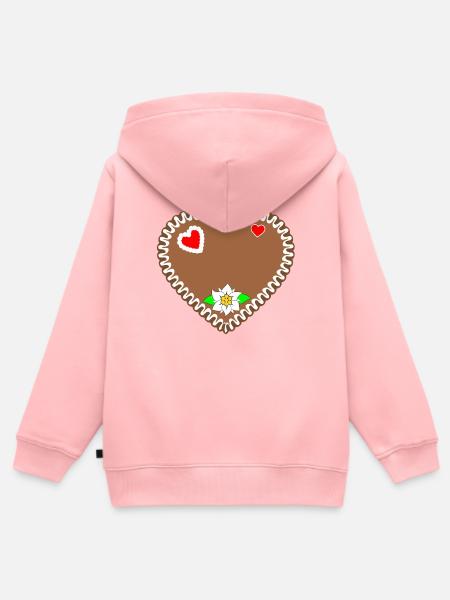 Lebkuchenherz - Kinder Premium Organic Zip Hoodie - Rosa