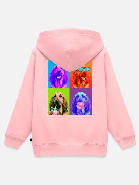 Hunde Bluthund Hund - Kinder Premium Organic Zip Hoodie - Rosa