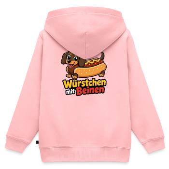 Würstchen mit Beinen Dackel Hund Design - Kinder Premium Organic Zip Hoodie - Rosa - Hinten - AI Model Kid Female (0cm)