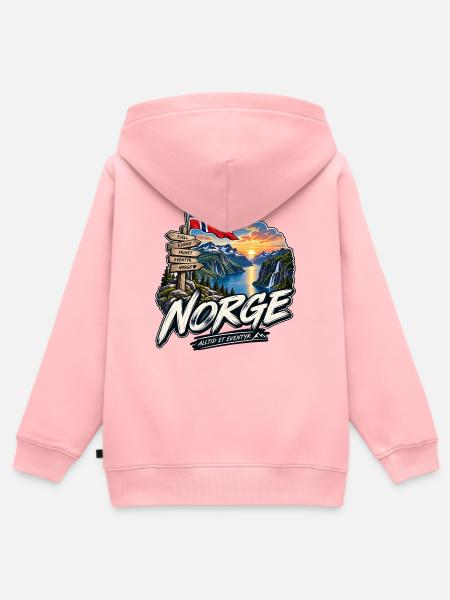 Norwegen - Kinder Premium Organic Zip Hoodie - Rosa