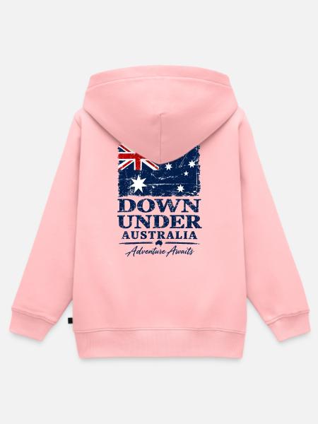 Down Under - Australia - Australien - Aussie - Kinder Premium Organic Zip Hoodie - Rosa