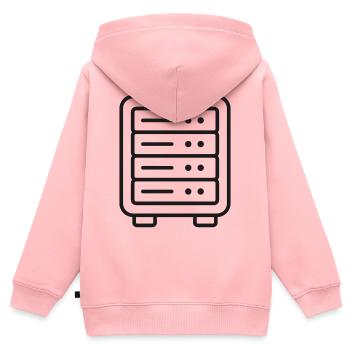 Server-Racklinien-Symbol - Kinder Premium Organic Zip Hoodie - Rosa - Hinten - AI Model Kid Female (0cm)
