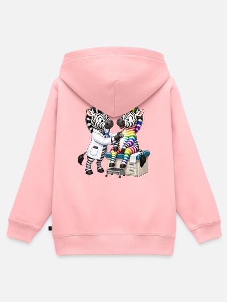 Zebra Vielfalt – Inklusion & Akzeptanz - Kinder Premium Organic Zip Hoodie - Rosa