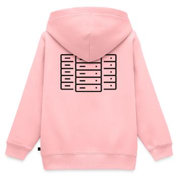 Rechenzentrum-Server-Zeilen-Symbol - Kinder Premium Organic Zip Hoodie - Rosa - Hinten - AI Model Kid Female (0cm)