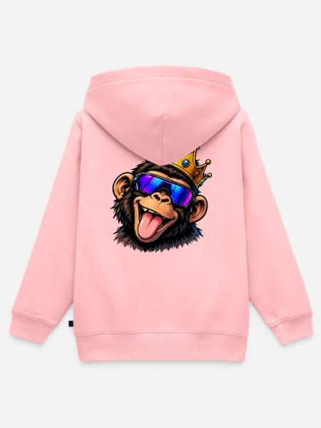 affe-krone - Kinder Premium Organic Zip Hoodie - Rosa