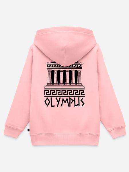 Tempel des Olymps (Schwarz) - Kinder Premium Organic Zip Hoodie - Rosa
