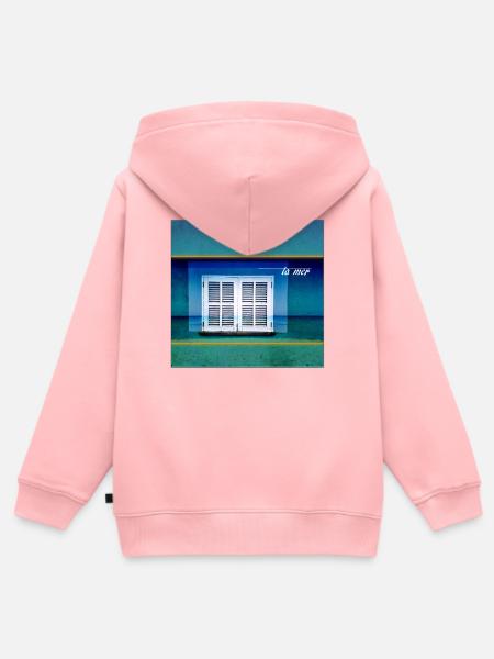 La mer Fenster am Meer - Kinder Premium Organic Zip Hoodie - Rosa