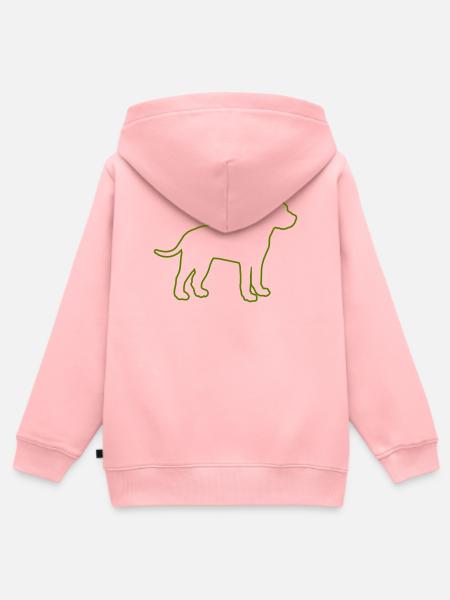 Hundesilhouette in Linienkunst - Kinder Premium Organic Zip Hoodie - Rosa