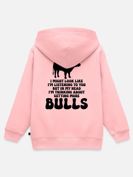 Stier Humor Spruch - Kinder Premium Organic Zip Hoodie - Rosa