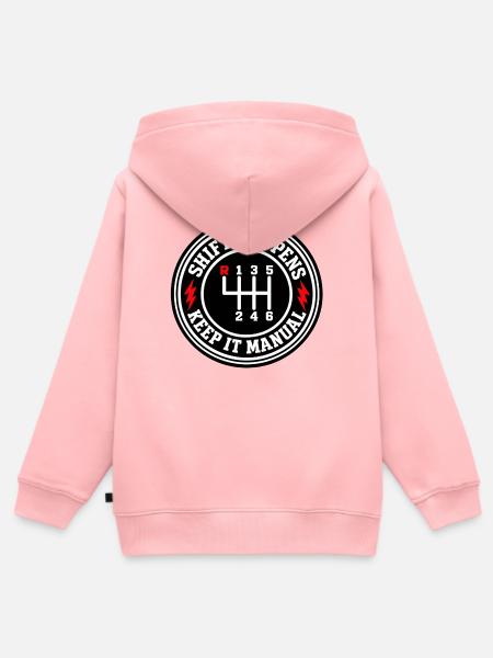 Shift Happens Manuell - Kinder Premium Organic Zip Hoodie - Rosa
