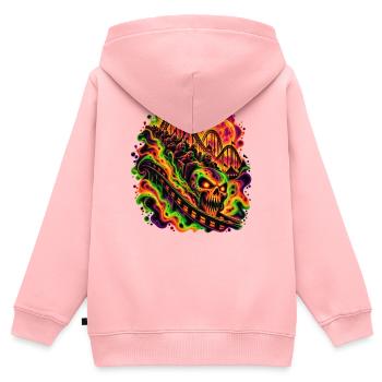Ride of No Return - Kinder Premium Organic Zip Hoodie - Rosa - Hinten - AI Model Kid Female (0cm)