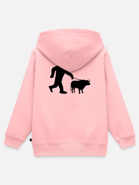 Sasquatch und Stier - Kinder Premium Organic Zip Hoodie - Rosa
