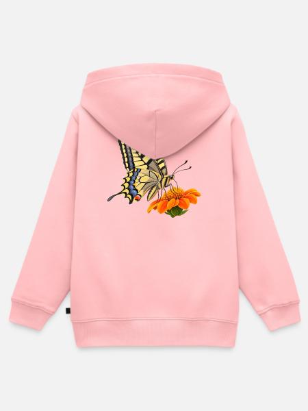Schmetterling Schwalbenschwanz - Kinder Premium Organic Zip Hoodie - Rosa