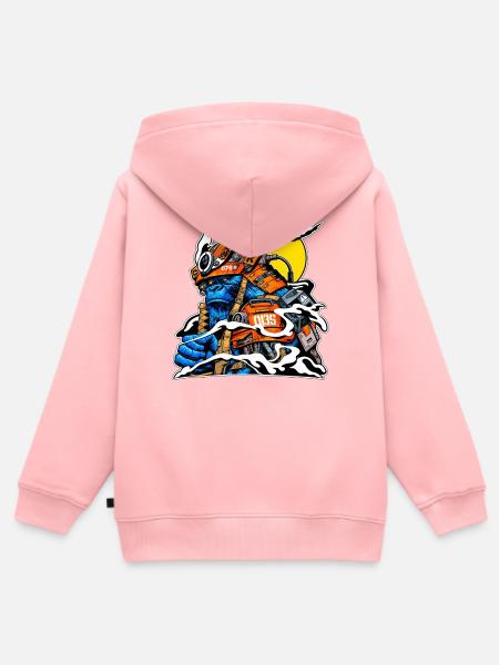 Gorilla im Neon-Mech-Anzug - Kinder Premium Organic Zip Hoodie - Rosa