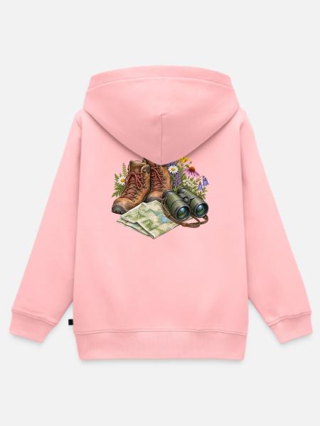 Wanderpfad Boots und Flora - Kinder Premium Organic Zip Hoodie - Rosa