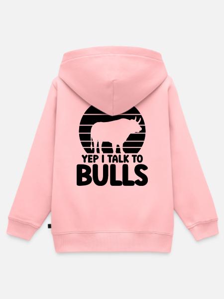 Stier Spruch Humor - Kinder Premium Organic Zip Hoodie - Rosa