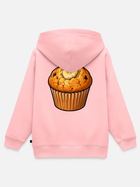 Bananen Muffin Illustration - Kinder Premium Organic Zip Hoodie - Rosa
