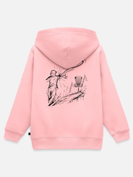 Discgolf - Kinder Premium Organic Zip Hoodie - Rosa